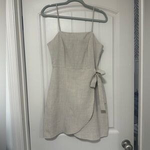 Altar'd State Beige Mini Dress with Bow